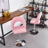 2 Pcs Bar Stools Velvet Breakfast Bar Chairs Swivel Gas Lift Kitchen Dining Room