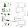 Modern Bookshelves 4/5/6 Tier S Shape Storage Display Shelf Unit Bookcase White