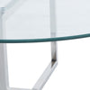 Modern Round Coffee Table Clear Glass Top with Cross Legs Living Room Office