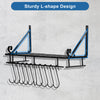 Wall Mount Kitchen Utensils Hanging Shelf Rack Pot Pan Storage Holder#