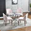 Velvet Dining Chairs Table and Chairs Set Small Lounge Sofa Padded Seat Modern