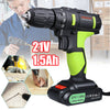 21V CORDLESS DRILL DRIVER SET 2 LI-ION BATTERY LED ELECTRIC SCREWDRIVER COMBI