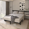 Mondeer Double Bed Frame Bed Base Wooden Slats Metal Supporting Structure 190cm