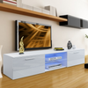 Modern TV Unit Cabinet Stand Matt Body & High Gloss Doors LED Light Livingroom
