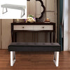 Dining Bench Long Seat Chair White Black Faux Leather Lounge Stool Practical