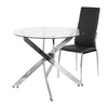 X Chrome Glass Dining Table+2/4 Slope Chairs Faux Leather Metal Legs Living Room