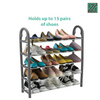5 Tier SHOE RACK Stand Storage Organiser Compact SPACE SAVE Shelf Grey