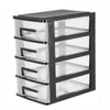 4 Tiers Plastic Storage Drawer Box Organizer Cabinet Office Home Desktop Tidy UK