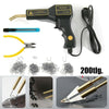 Hot Stapler Plastic Repair Car Bumper Fender Fairing Welder Gun Kit +200 Staples
