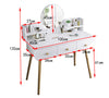 Vanity Dressing Table Wooden White Makeup Desk w/Mirror&3 Drawer Storage Bedroom