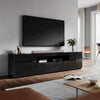 High Gloss 200cm Black TV Stand Cabinet Unit Living Room Furniture with RGB LED
