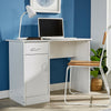 White Black Oak Desk 1 Drawer 1 Door Compact Computer Workstation Home Office
