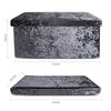 2 Seat Large Crushed Velvet Foldable Ottoman Storage Box Double Bed Foot Stool