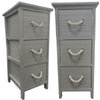 Wooden 3 Tier Grey Bathroom Cabinet Drawers Storage Cupboard Organiser Unit