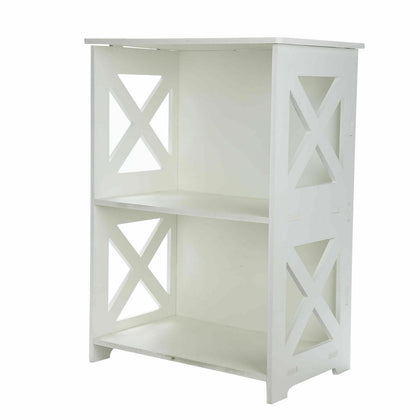 2Tier White Side End Table Nightstand Furniture Living Room Bedroom Storage Unit