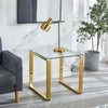 Modern Gold High Gloss Glass Table Side Table Coffee Table Display Chorme Legs