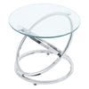 Round Glass Coffee Side Table End Sofa Living Room Chrome Base Bedside Furniture