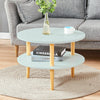 2 Tier Coffee Side Table Sofa End Modern Tea Desk Storage Shelf for Living Room