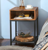 Industrial Side Table Rustic Metal End Sofa Storage Cabinet Vintage Bedside Unit