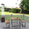 Wooden Dining Table Vintage Retro Furniture Rustic Metal Kitchen Breakfast Bench