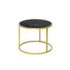 Nest of 2 Nested Table Round Coffee Table Black Marble Effect Living Room Office