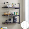 3 Tiers Industrial Iron Pipe Shelf Retro Wall Mounted Shelving without board