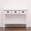 White Console Table Hallway Side Desk w/3 Drawers & Shelf Worktop Furniture