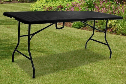 6FT HEAVY DUTY FOLDING TABLE PORTABLE RATTAN CAMPING GARDEN PARTY CATERING NEW