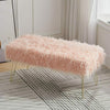 Shaggy Fluffy Bench Bedroom Hallway Pouffe Stool 100cm Bench with Hairpin Legs