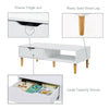 Modern Minimalism Storage Coffee Table Wooden Living Reception Room w/ Drawer