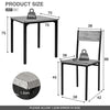 Modern 2/4 Seat Dining Table and Chairs Set Metal Wood Kitchen Home Restaurant