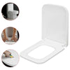 Luxury Square Toilet Seat Heavy Duty White Soft Close Top Quick Release Hinges