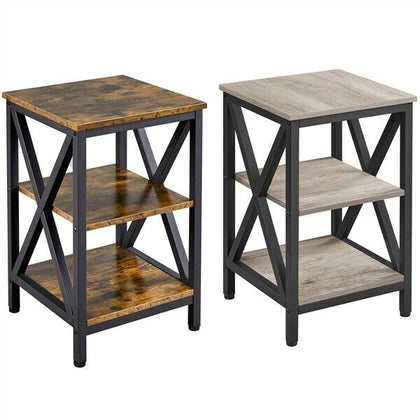 End Table with Shelf,Bedside Table With Strong Metal Framed for Living Room/Home