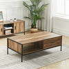 Rectangle Coffee Table with Storage Drawer Shelf Living Room Furniture 120x60cm