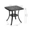 Cast Aluminium Dining Table&2/4 Chairs Set Garden Bistro Outdoor Metal Furniture