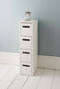 White Wooden 4 Drawer Chest Storage Cabinet Cupboard Free Standing Bathroom Unit