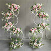 Round Wedding Arch Backdrop Rings Flower Balloon Lawn Silk Artificial Row Stand