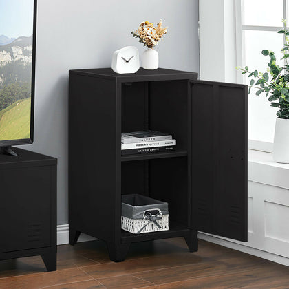 1 Door Metal Cabinet Storage Cupboard Shelves Filling Cabinet Hallway Freestand