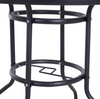 Bistro Garden Table Round Dining Furniture Glass Metal Patio Deck Parasol Hole