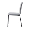 2 pcs Grey Fabirc Dining Chairs Kitchen Dining Room Chairs Modern Metal Legs