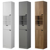 Ventura Wooden Tall 2 Door 1 Drawer Shelves Bathroom Cabinet Storage Unit Modern