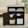 Printer Stand Moveable Filing Cabinet with Storage Shelves Wheels Wood Side Desk