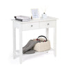 Mondeer White Console Table 2/3 Drawers Wooden Shelf Hallway Storage Side Desk
