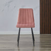2X Pink Velvet Dining Chairs Metal Legs Office Chairs Dining Room Kitchen Modern