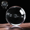 UK 3D Solar System Crystal Ball Planets Glass Ball Engraved Globe 60MM+Stand