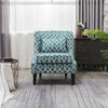 Country Style Floral Print Linen Occasional Lounge Chair Tub Armchair Wing Back