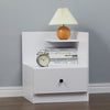 Wooden Bedside Table Cabinet with Storage Drawer Shelf Lamp Table Nightstand