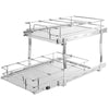 2-Tier Wire Pull Out Cabinet Under Sink Organizer 13x21 Inch Drawer Basket