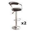 2 X BLACK Chrome Bar stool Swivel Broadway Breakfast Kitchen barstool (X2) T305G