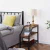 HOOBRO Side Table Narrow Bedside Table with 3-Tier Shelves Industrial End Table